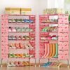 6 LAYERS STRONG IRON SHOE RACK  WITH FASHIONABLE SIDE COVER