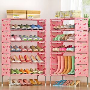 6 LAYERS STRONG IRON SHOE RACK  WITH FASHIONABLE SIDE COVER