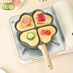 Heart shape 4 partition egg/cake/burgar pan