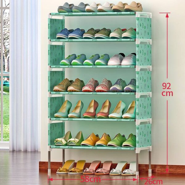 6 LAYERS STRONG IRON SHOE RACK  WITH FASHIONABLE SIDE COVER