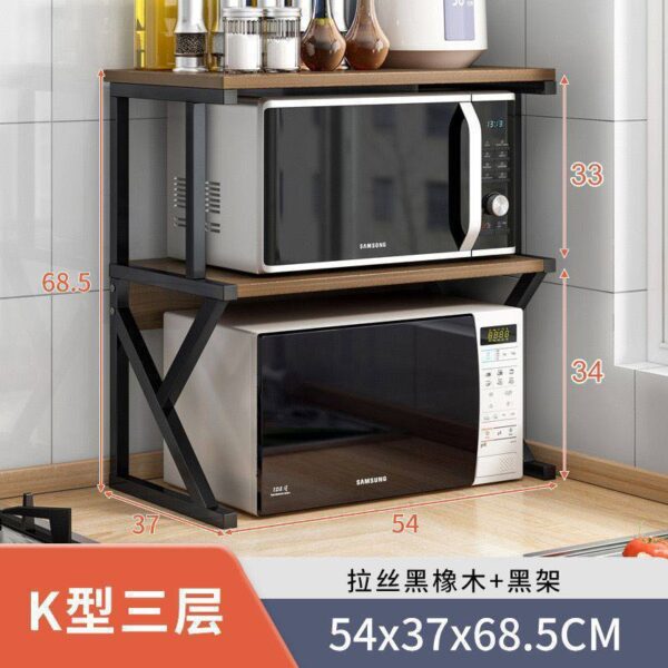 KITCHEN PULL OUT RACK MICROWAVE TABLE  (K TYPE THREE LAYER)