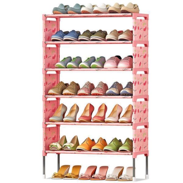 6 LAYERS STRONG IRON SHOE RACK  WITH FASHIONABLE SIDE COVER