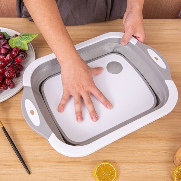 3in1 COLLAPSIBLE SILICON CUTTING BOARD/DRAINK SINK/FRUIT BASKET