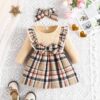 Burberry gown with headband   Available from age 3months - 3YEARS 