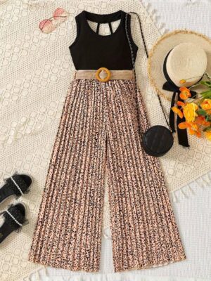 Simi palazzo pant with top and belt