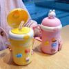 BOUNCING STRAW BOTTLE CUP WITH STICKER AND STRAP