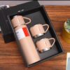 HIGH QUALITY 3IN1 STAINLESS STEEL VACUUM FLASK 500ML(COMES IN A BEAUTIFUL BLACK BOX)