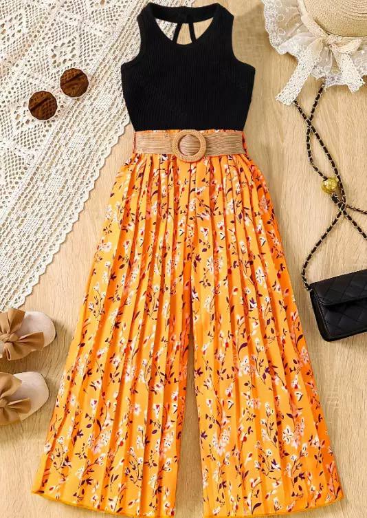 Simi palazzo pant with top and belt