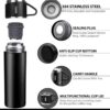 HIGH QUALITY 3IN1 STAINLESS STEEL VACUUM FLASK 500ML(COMES IN A BEAUTIFUL BLACK BOX)