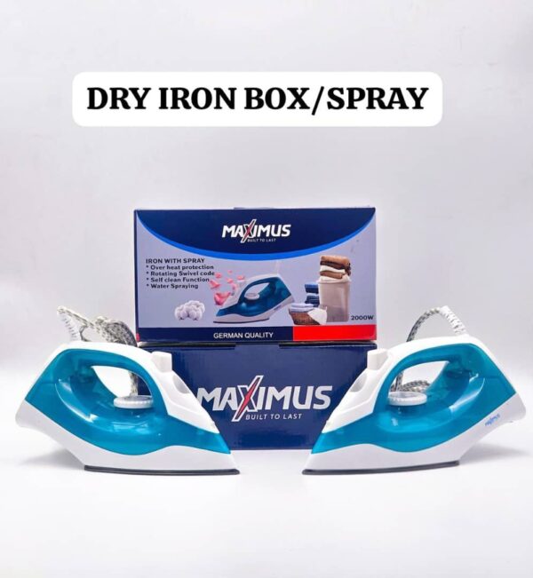 MAXIMUS DRY/STEAMER IRON WITH SPRAY