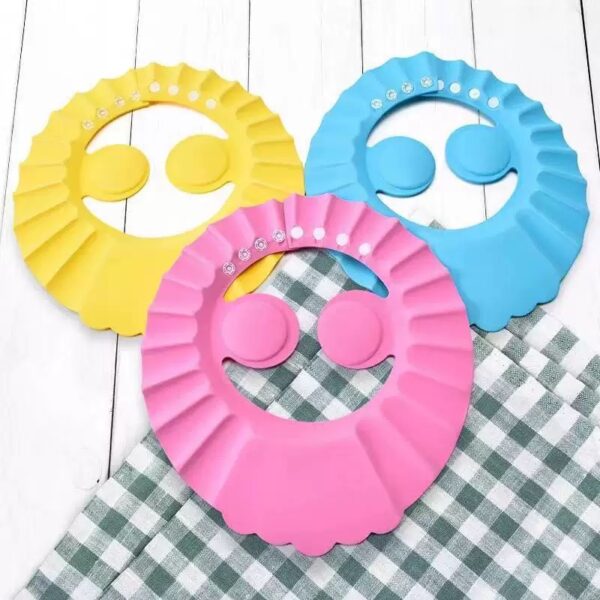 Adjustable Baby Swim Cap Bath Shampoo Eye Protection Head Shower Water Cover Baby Care Wash Hair Shower Cap