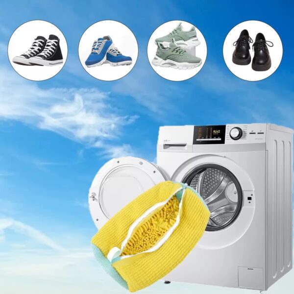 Shoe care washing machine bag
