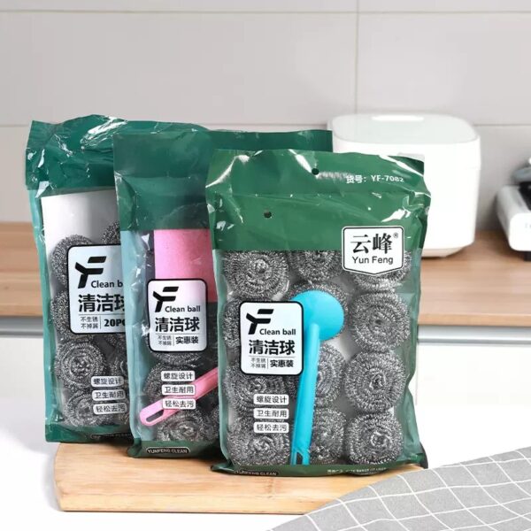 12pcs stainless steel cleaning sponge with handle