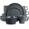 16pcs black luxury stoneware