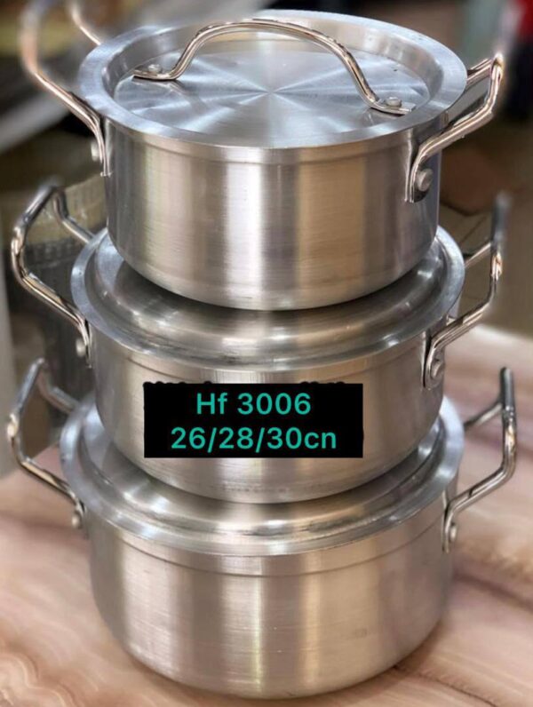 6PC (3006) HOFFNER ALUMINUM POT SET  SIZE 26,28&30CM