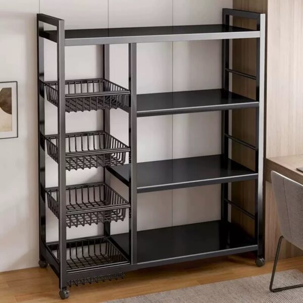 Household Non Installation Kitchen Folding Storage Rack Can Be Used For Multi-layer Floor Standing Sorting Rack with veggies basket